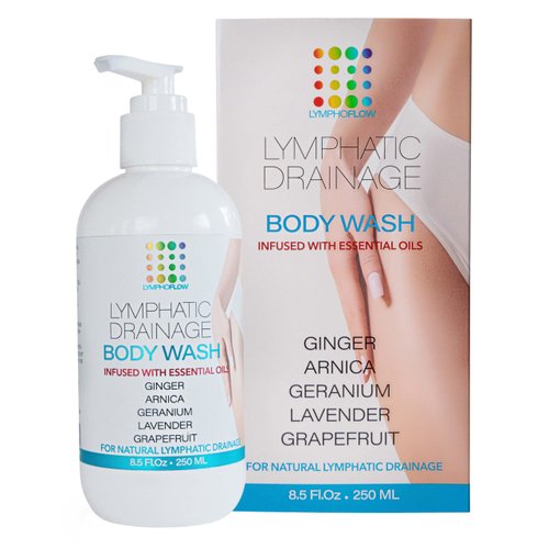 Lymphatic Drainage Shower Gel, Natural Herbal Body Wash for Healthy Lymph Flow & Body Detox, Post Manual or Tool Lymphatic Massage, Post Liposuction, BBL, Lymphedema, Lipedema, 8 Fl OZ