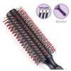 PERFEHAIR Round Hair Brush for Blow Drying, Wooden Blowout Brush With Soft Nylon Bristles, for Medium Or Short Hair