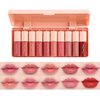 10 Colors Lip Tint Stain Mini Liquid Lipstick Set, Korean Lip Gloss Moisturizing Natural, Multi-Use Lip and Cheek Tint, Non-Stick CupWaterproof, Lightweight, High Pigment, Long-Lasting, Vivid Color