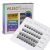 Wleec Beauty Self Adhesive Lash Clusters - Natural, DIY Lash Extensions 32PCS - No Glue Needed, Pre-Glued Lash Clusters, D Curl Eyelash Clusters Wispy Individual Lashes (S16, Mix 12-14-16mm)