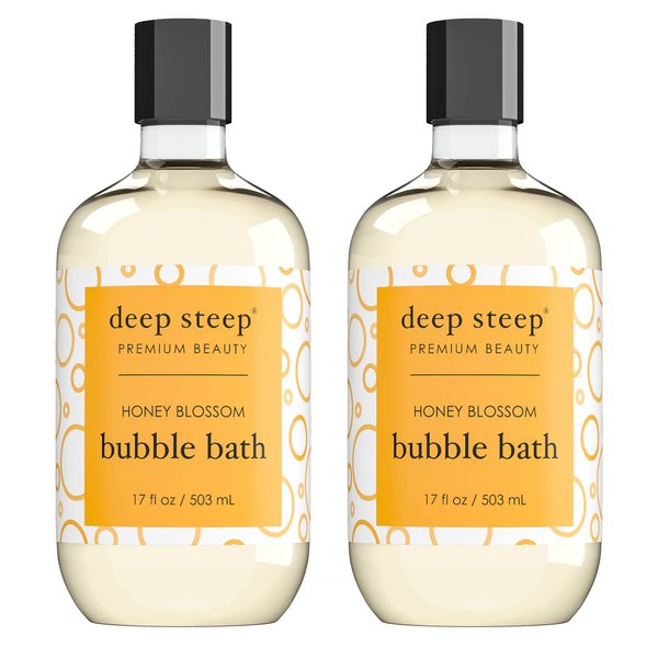 Deep Steep Bubble Bath Honey Blossom, 17 Ounce (Pack of 2)
