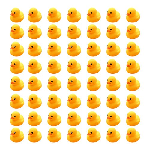 50PCS Super Mini Rubber Duck Bath Duck Toys for Toddlers Boys Girls,Squeak and Float Rubber Ducks in Bulk Baby Shower Duck Decorations Party Favors (1.6'')