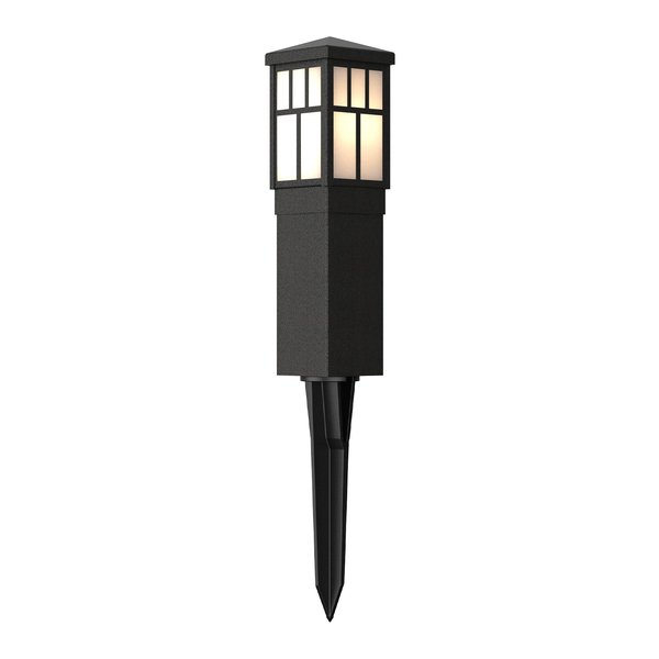 Malibu Low Voltage Landscape Pathway Light 0.6W LED Square Mission Bollard Light 12V Outdoor Black Lighting 22 Lumen 3200K Warm White Flood Light with Connector and Stake 8419-4321-01