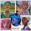 Face Body Glitter, Hair Glitter Sparkles Chunky Body Face Glitter Gel for Girls Makeup Singer Concerts Mermaid (White+Silver+Pink+Gold+Blue)