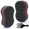 HALLO Big Holes & Big Size Barber Hair Brush Sponge Dreads Locking Twist Afro Curl Coil Wave Hair Care Tool(1 Pack)
