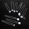 60 Pieces Bridal Wedding Hair Pins Pearl U Shape Rhinestone Bridal Rhinestones Accessories for Women