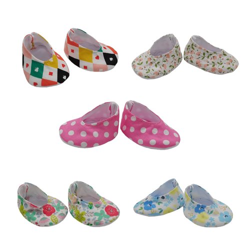 Xunwa 5 Pairs of Doll Shoes for 17 Inch Newborn Baby Doll, Baby Dolls Accessories Shoes for 17-18 Inch Reborn Baby Dolls