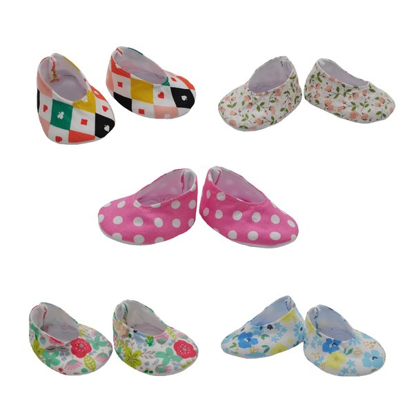 Xunwa 5 Pairs of Doll Shoes for 17 Inch Newborn Baby Doll, Baby Dolls Accessories Shoes for 17-18 Inch Reborn Baby Dolls