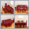 1 Set Vintage Dining Chair Set Mini Furniture Miniature Toy Miniature Furniture Miniature Table Stool Miniature House Table Chairs Furniture Model Tiny House Furniture