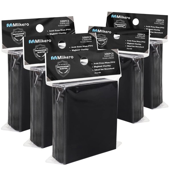 500 Counts Black Card Sleeves, Matte Card Sleeves Deck Card Protectors, Trading Card Sleeves Fit for MTG, Baseball Cards, Sports Cards, Game Cards