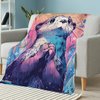 ALIFAFA Otter Blanket, Cute Curious Other Throw Blankets, Otter Gift for Kids Girls, Kawaii Otter Vintage Style Blanket, Kawaii Animal Soft Cozy Plush Blanket for Kids Baby,50"x40"