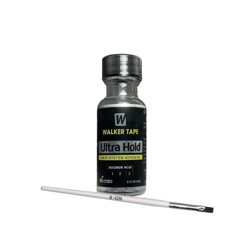 Ultra Hold Hair System Lace Glue Adhesive 0.5oz w/Wig Glue White Brush Applicator Bundle Pack | Wigs Front Bonding Weave Active Lace Adhesive Glue | Super Bold Hold Adhesive Glue