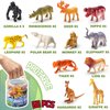 60 Piece Mini Zoo Animal Toy With Gift Box, Realistic Small Plastic Animal Figure Sensory Bins, Jungle Animal Party Favors, Cupcake Topper, School Education, Birthday Gifts for Kids Toddlers
