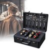 Professional Barber Case, Beauty Salon Barber Case with Code Lock, Hair Stylist Tool Kits Organizer Barber Travel Carry Case Hairdresser Tool Box for Beauty Salon Makeup Artist (Black)