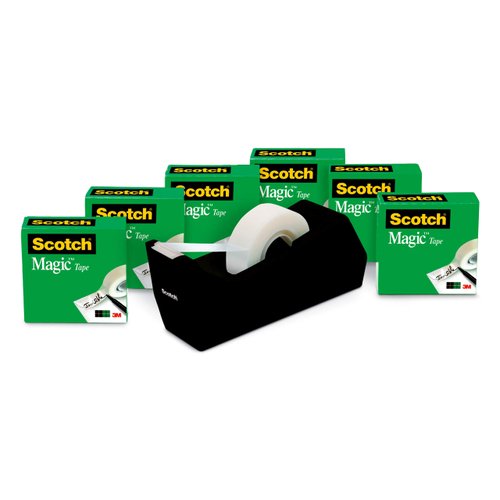 Scotch Magic Tape, 6 Rolls with Dispenser, Numerous Applications, Invisible, Engineered for Repairing, 3/4 x 1000 Inches, Boxed (810K6C38)