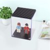 FINGERINSPIRE 2 Pcs Acrylic Stackable Model Display Case Minifigures Building Block Display Case with Black Base 3x3x4 inch Dustproof Showcase Assemble Cube Display Box for Minifigures Figure