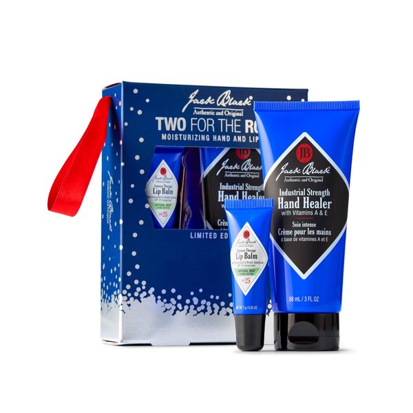 Jack Black Two For The Road Gift Set – Industrial Strength Hand Healer with Vitamins A & E and Natural Mint Intense Therapy Lip Balm with SPF 25 Sun Protection