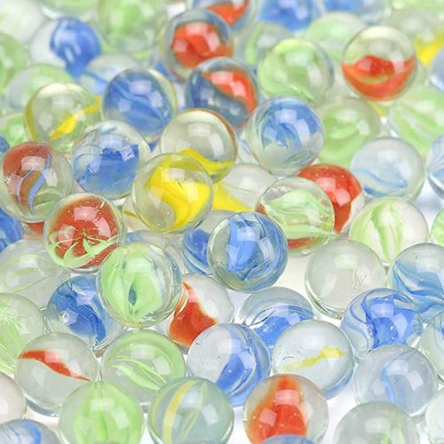 Labriciyon 10pcs Random Colors 14mm Colorful Mixing Glass Marbles Assorted Colors Glass Marbles Round Marbles Toy for Marble Games Fish Tank Home Decor Sports and Outdoor Play,Dice and Marble Games