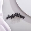 Chargances Bridal Crystal Hair Comb Black Wedding Rhinestone Hair Side Comb Fashion Handmade Hair Accessories for Bride Wedding Prom Flower Girl Headpieces (Black)
