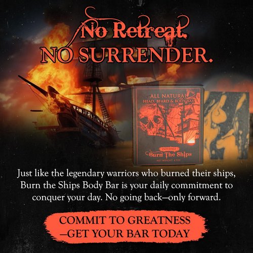 Burn The Ships Mens Soap Bar | Bar Soap Men | Mens Bar Soap Beard Mustache & Head | Men's Soap Bars | Mens Body Soap | Mens Bar Soap Natural | Men's Bar Soap | Men Soap |Natural Soap for Men 4oz Sope