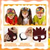 Qyeahkj 126pcs Thanksgiving Turkey Mask Craft for Kids, Fall Felt Foam Craft Bulk Thanksgiving DIY Crafts for Kids Ages 3-5, 4-8, 8-10, Arts Craft Kit for Home Party Activity (Makes 14)