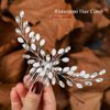Asooll Crystal Bride Wedding Hair Comb Silver Rhinestone Bridal Hair Clips Hair Accessories for Women and Girls