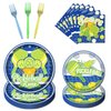 Rakuto Pickleball Party Plates Supplies - 96PCS Pickleball Player Themed Disposable Paper Plates Forks Napkins Tableware Set Pickleball Sports Baby Shower Birthday Party Decorations(24 Guests)