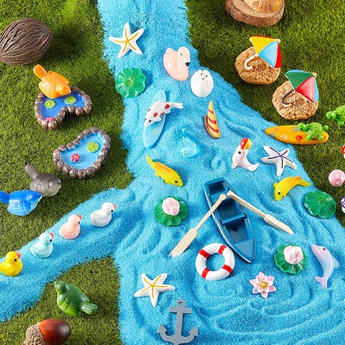 100 Pieces Mini Resin Animals Miniature Panda Figurine Garden Animal Figurine Miniature Duck Figurine Micro Landscape Fairy Dollhouse Ornament for DIY Plant Bonsai Accessories(Lovely Style)