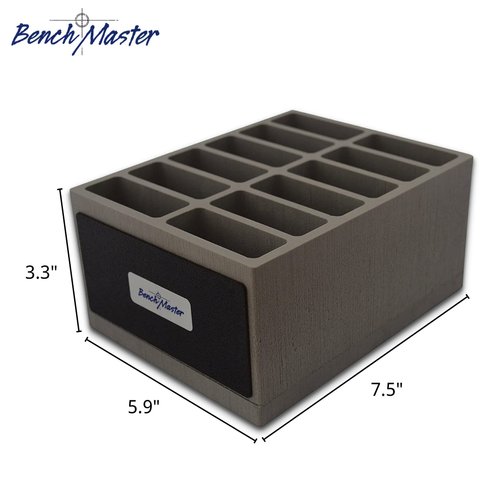 BenchMaster Weapon Rack - AR Mag Rack (12-Units) - Gun Safe Storage Accessories - Gun Rack, gray, BMWRAR12