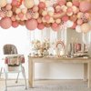 Amandir Boho Daisy Balloons Garland Kit, Retro Dusty Pink Blush Brown Nude Long Twisting Flower Balloons for Two Groovy Birthday Baby in Bloom Baby Shower Party Decorations Supplies