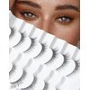 Onlyall Natural Lashes Wispy Lashes Natural Look False Eyelashes Natural Flared Eyelashes False Eye Lashes Soft Fluffy Lashes 7 Pairs D11 Gradual-10mm