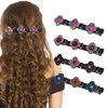 Sparkling Crystal Stone Braided Hair Clips, Four-Leaf Clover Chopped Hairpin Duckbill Clip, Braided Hair Clip with Rhinestones for Women/Girls (A-4PCS)