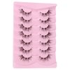 DSLONG Cat Eye Lashes Natural Look Manga Lashes Clear Band False Eyelashes Look Like Lash Extension 12mm Fluffy Wispy Short Fake Eyelashes 7 Pairs Fox Eye Natural Lashes (CB-01)