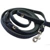 6' Long Genuine Leather Braided Dog Leash Black 3/8" Wide for Small Dogs amd Puppies