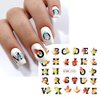 Thanksgiving Fall Nail Stickers Autumn Leaves Nail Art Water Decals Transfer Foils for Nails Supplies Watermark Yellow Maple Alphabet Flower Designs for Women Nail Tattoos Manicure Decorations 12PCS