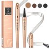 Eyebrow Pencil,Waterproof Brow Pen with Micro-Fork Tip,Smudgeproof Long Lasting Fine Sketch Microblading Pen，Natural Looking Eye Makeup Eyebrow Pen-01#Light coffee color
