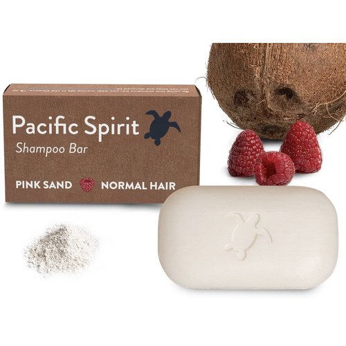 Pacific Spirit Bar Shampoo for normal hair with Coconut Oil &amp; Raspberry, Rich foam, Sulfate-Free,...