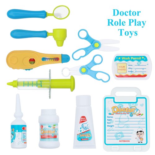 Giaford Doctor Scrubs for Kids Doctor Costume Toddler Dress Up Set for Boys and Girls