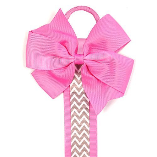 allydrew Hair Clip and Hair Bow Holder, Pink Chevron