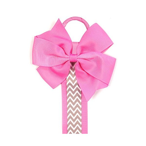 allydrew Hair Clip and Hair Bow Holder, Pink Chevron