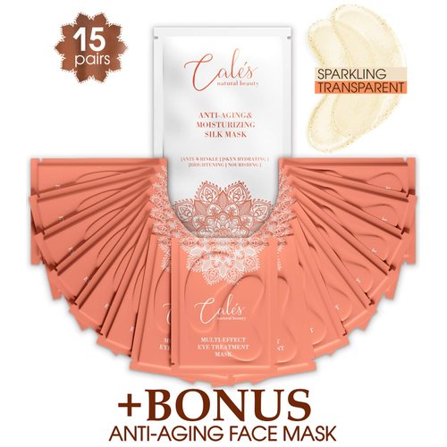 Under Eye Patches for Puffy Eyes Collagen Eye Mask for Dark Circles Gel Under Eye Pads for Wrinkles with Hyaluronic Acid Clear Eye Masks Under Eye Bags Treatment Men and Woman (15 pairs)