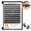 Bodermincer Lash Clusters D Curl Black/Light Brown/Dark Brown/Black Brown 10-12-14/12-14-16/16-18-20mm Mixed Lash Clusters Kit For Beginner (M01# 12-14-16mm Mixed)
