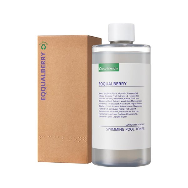 EQQUALBERRY Swimming Pool Toner - Gentle Exfoliating Toner with Natural Enzyme | Boosted Hydration with Hyaluronic Acid | Daily Toner for Sensitive Skin | Korean Skincare, 10.14 Fl. Oz / 300ml