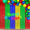 Blue Red Green Yellow Party Decorations, Blue Red Green Yellow Foil Fringe Backdrops Streamer Tinsel Curtains for Graduation Boys Girls Birthday Baby Shower Party Decor (3Pack)