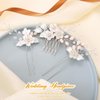 Easedaily 3 Piece Flower Wedding Hair Pins Silver Leaf Bridal Hair Clips Headpiece Vintage Rhinestone Hair Comb Hair Accessories for Women and Bride