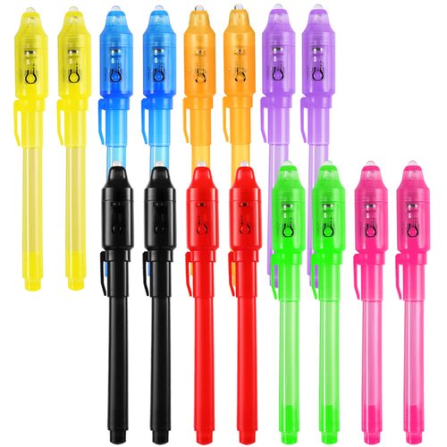 WEST STORY 16PCS Invisible Ink Spy Pen Magic Pens for Kids Magic Party Favors, Invisible Ink Pen for Writing Secret Message, Spy Party, Kids Party Favors