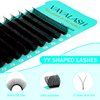 VAVALASH Y Lash Extensions D Curl 0.07mm 8-15mm Mix Tray Easy Premade Volume 4D Fans Eyelash Extension YY Type Natural Volume Lashes Extension Soft Matte Black Lashes (YY-0.07-D-8-15mm)