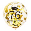 SHUNTAI 76th Birthday Balloons Black and Gold 76th Birthday Decorations for Men Women Latex Confetti Balloon 76 Year Old Theme Happy Birthday Party Supplies 15 Pack 12 inch (76 birthday decor)
