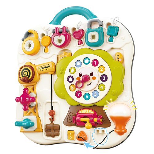 iPlay, iLearn Toddler Busy Board Toys, Montessorri Baby Sensory Toy for 1 Year Old, Kids Fine Motor Skill Learning Activity Board W/Light Sound, Birthday Gift for 12 18 Month Infant 2 3 4 Yr Girl Boy