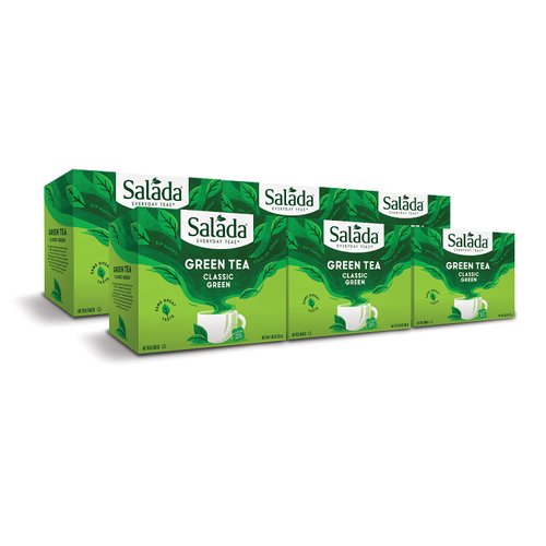 Salada Green Tea Classic Green with 40 Individually Wrapped Tea Bags Per Box (Pack of 6) Contains Caffeine Brew Hot Naturally Flavored Rich in Antioxidants Zero Calories